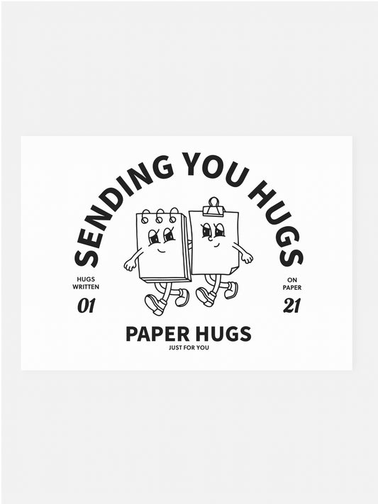 Postcard 'paper hugs'